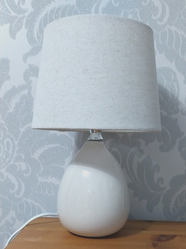 Ceramic cream table lamp - cream,