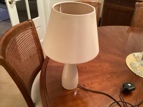 Ceramic cream table lamp - ceramic,