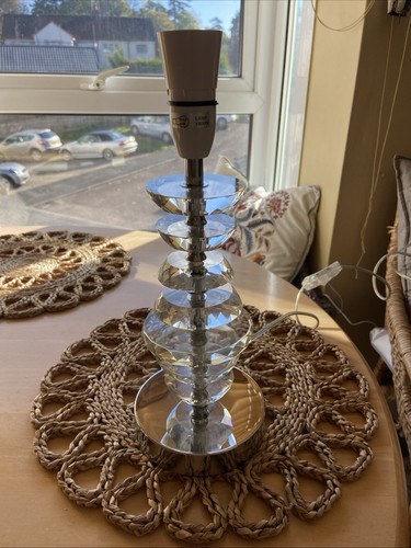 Cut glass lamp base - cut,