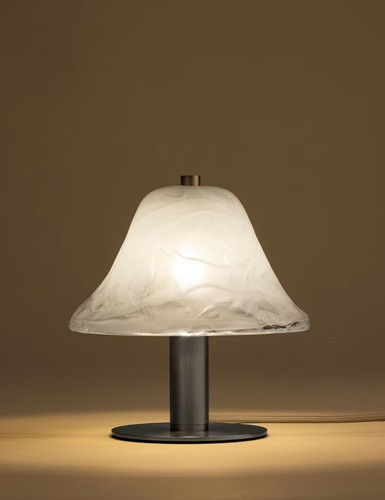 Wavy glass mushroom table - glass,