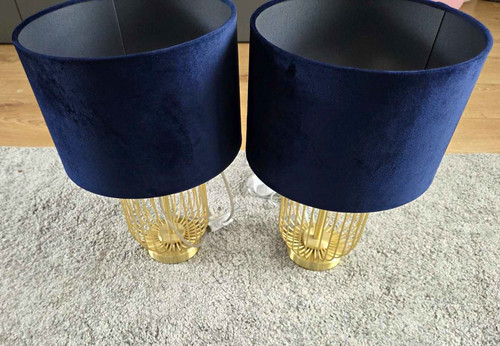 Lamps blue drum fabric - lamps,