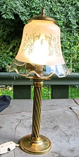 Vintage brass twisted column - brass,
