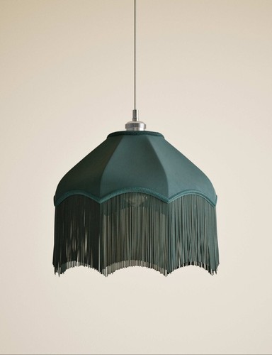 Fringed velvet lamp - m&s, shade